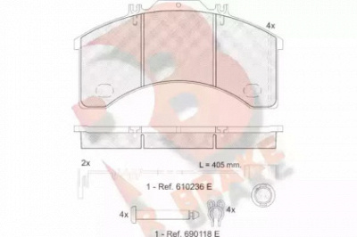 R BRAKE rb1043110 -  Комплект тормозных колодок, дисковый тормоз